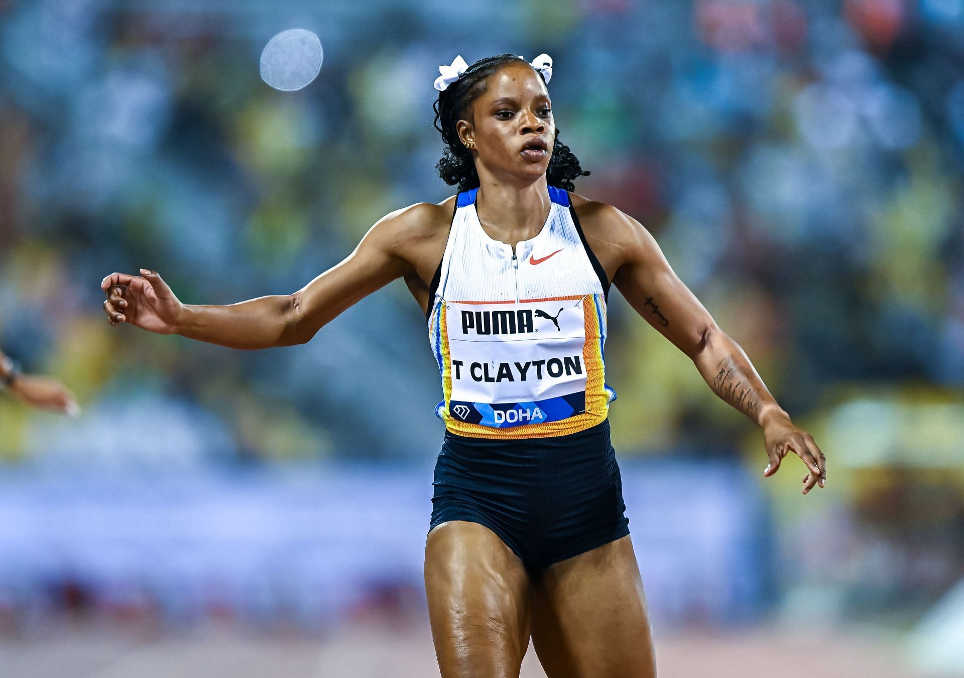Mujinga Kambundji of Switzerland at the Diamond League Doha Meeting 2025 in Qatar. (Photo via Getty Images)